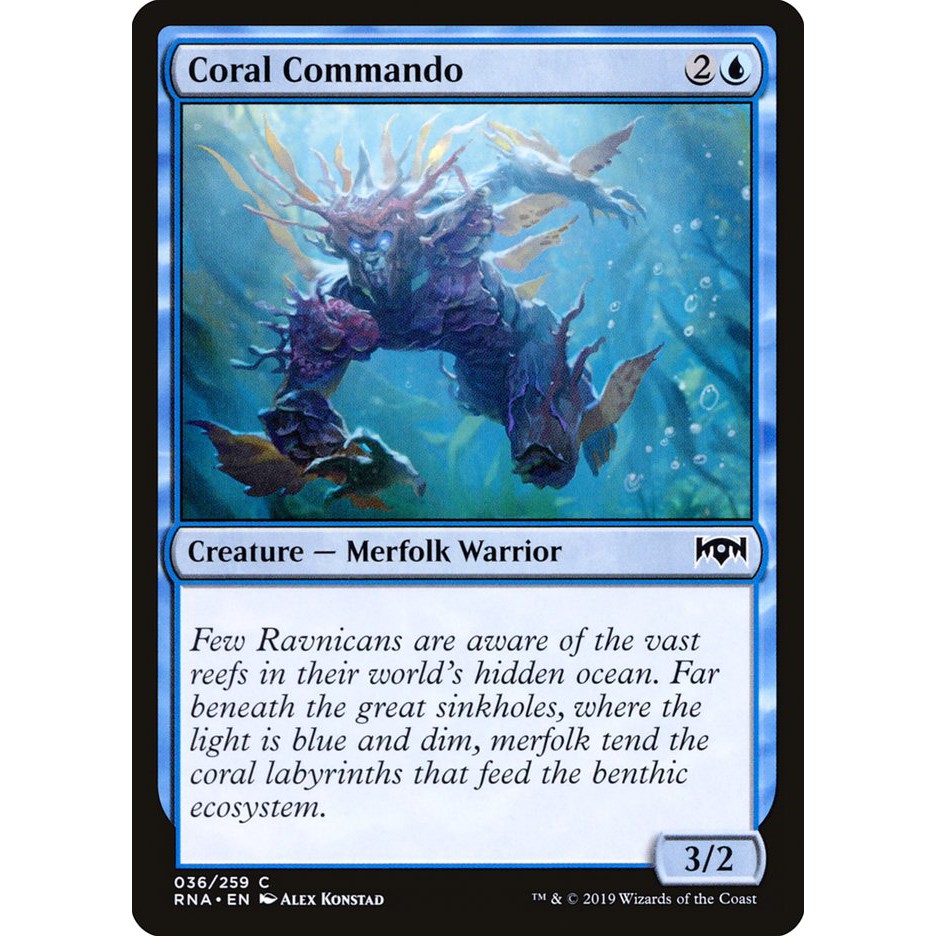 MTG 魔法風雲會 效忠拉尼卡 #36 [閃C] 珊瑚突擊兵 Coral Commando 珊瑚の猛士