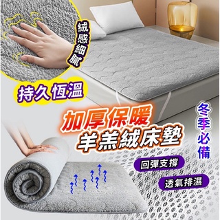『臺灣現貨』羊羔絨床墊 軟床墊 雙人加大 羊羔絨墊 學生床墊折疊 羊羔絨 羽絨床墊 雙人加大 冬天必備