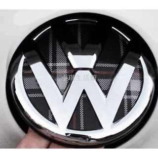 熱銷 VW LOGO 蘇格蘭紋 後行李箱 標誌polo golf tiguan passat A0064-2琪