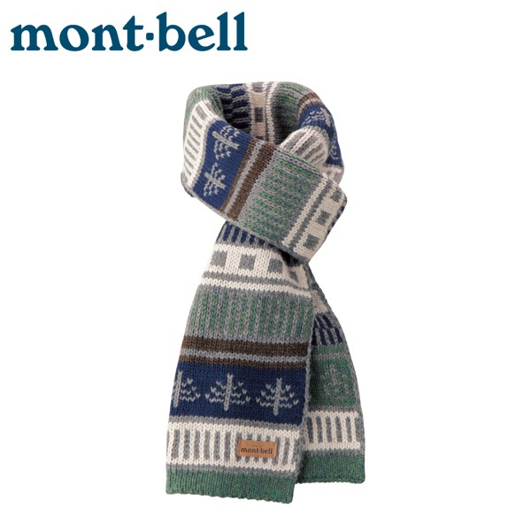【Mont-Bell 日本 knit highland圍巾《綠》】1108896/針織羊毛圍巾/粗紗編織巾/登/悠遊山水
