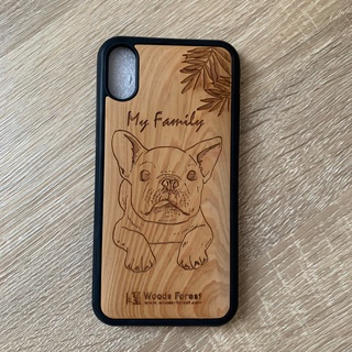 全新!! 一次 可議價，【木雕森林woods Forest】iphone XS 原木手機殼-法鬥狗