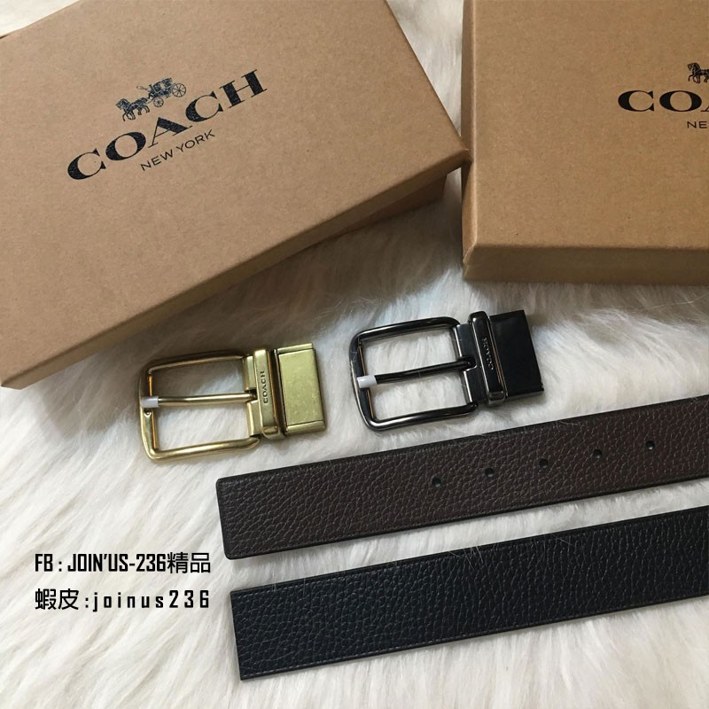【Join'us-236精品服飾】COACH 雙面皮帶 3.5CM 男款 皮帶禮盒 現貨