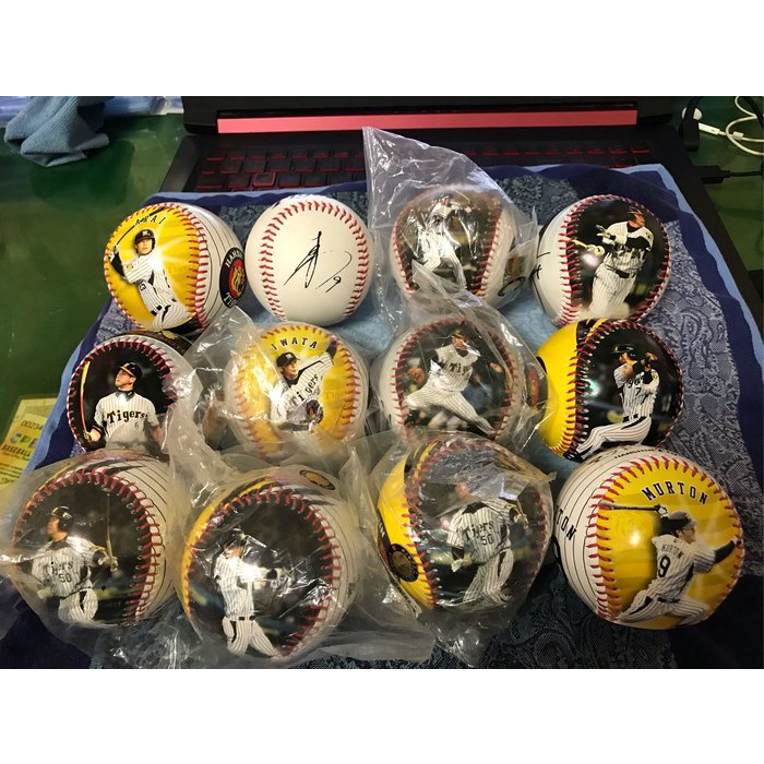 NPB 日本職棒 阪神虎隊 紀念球 LOGO球 肖像球12顆 二手舊物 意者下標