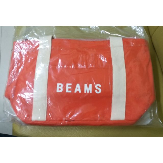 beams帆布輕旅行手提肩背包-橘色款46×26×16公分（不含提把）低層可伸縮高9公分