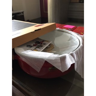 FUJIHORO日本富士琺瑯-Bmp系列-27cm雙耳附蒸盤琺瑯萬用鍋(5.4L)-熱情紅