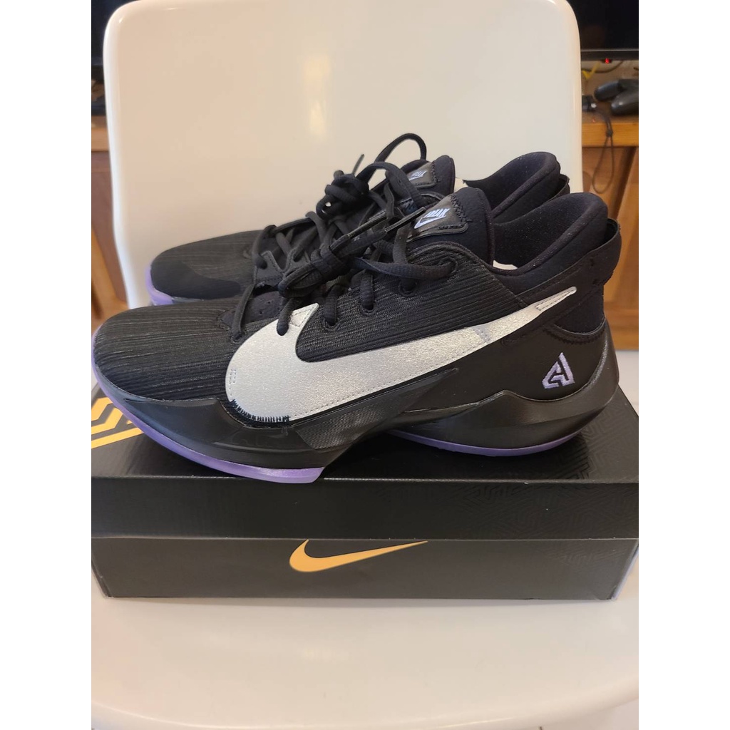 Nike 籃球鞋 Zoom Freak 2 EP 氣墊包覆避震  字母哥明星鞋款 男性 黑紫 CK5825005
