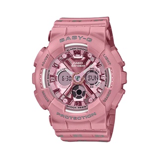 CASIO 卡西歐 (BA-130SP-4A) BABY-G【臺灣原廠公司貨】粉紅色格紋 時尚運動防水電子錶