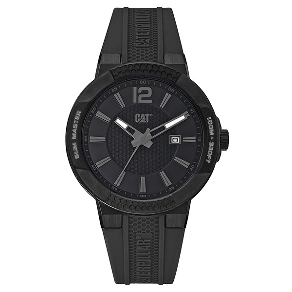 【CAT Watch】特殊面盤設計質感日期矽膠腕錶-全黑款/SH.161.21.131/台灣總代理公司貨享兩年保固