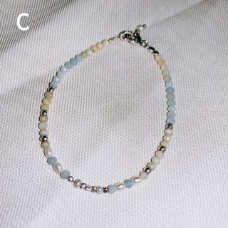 Silver Twinkle 天河石搭珍珠純銀手鍊<c>單支