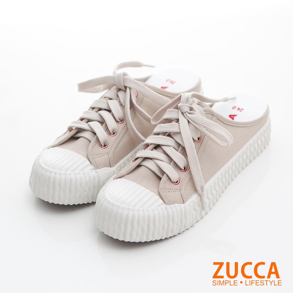 【ZUCCA】日系綁繩皮革餅乾拖鞋-z6816lc-駝