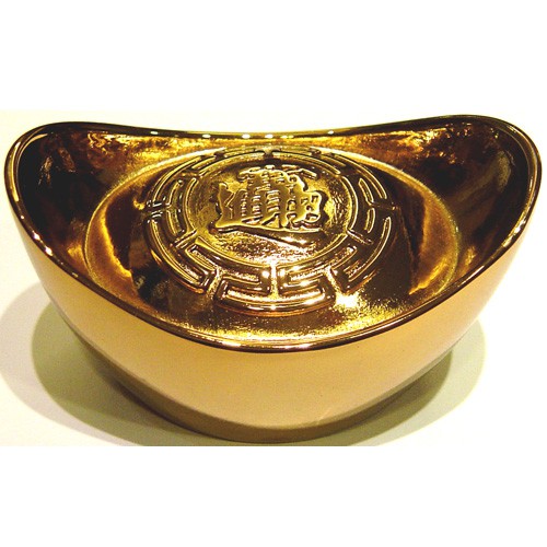 【精緻版】特大 金元寶 - 正銅純手工精緻鑄造,鍍純金 象徵財源廣進 11.2x7x7cm 重量1760公克