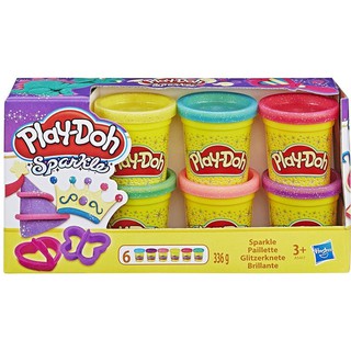 Play-Doh 培樂多 閃亮黏土六色黏土組 2OZ (HA5417)