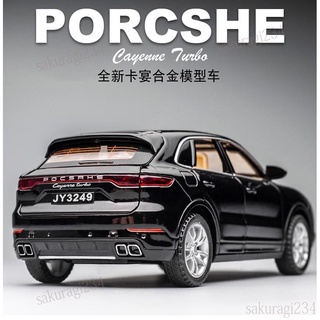 1:32 保時捷 凱燕卡宴 金屬 合金車模 汽車模型 回力帶聲光開門 男孩兒童合金玩具車裝飾收藏擺件生日新年sakura