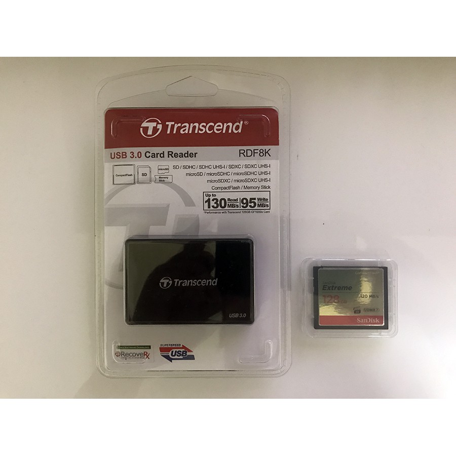 SanDisk Extreme CF 128GB (公司貨) + Transcend USB 3.0 創見讀卡機(全新)
