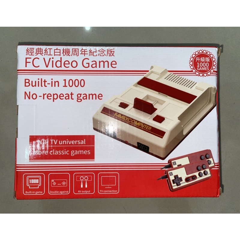 紅白機週年紀念版 內建1000in1 遊戲 附AV線 無需插卡