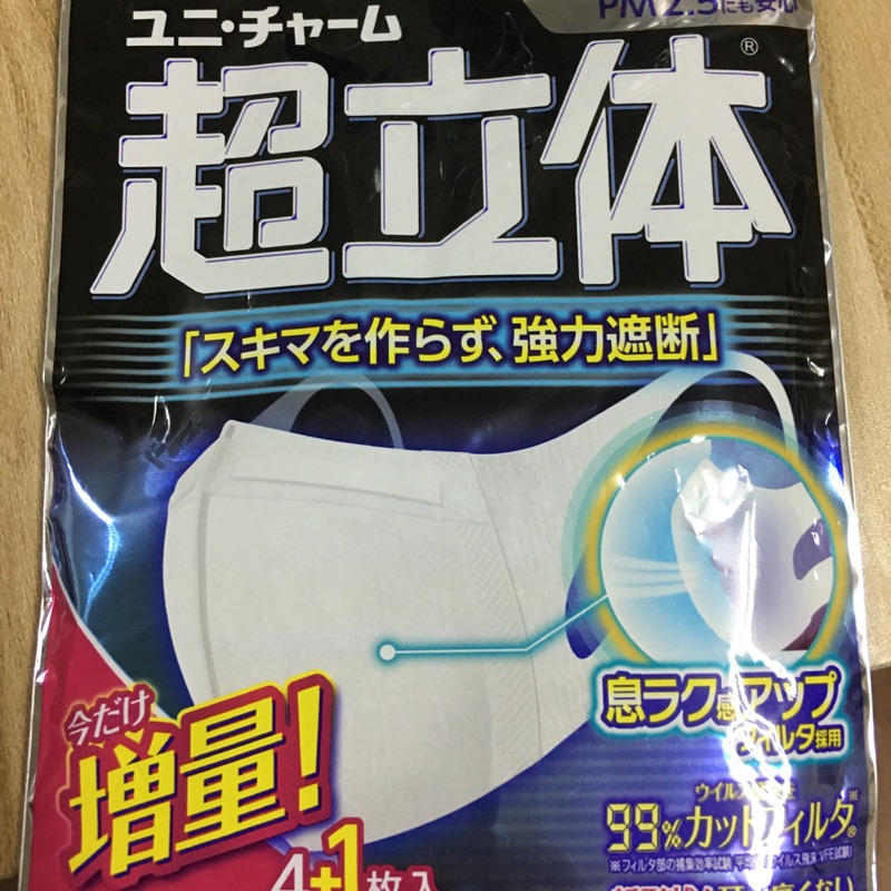 日本製Unicharm 超立體 4+1 口罩