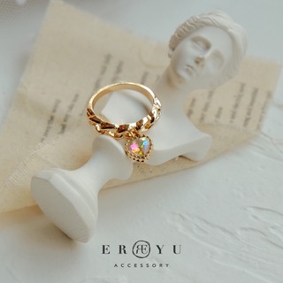 【ERYU】現貨｜維納斯的誕生 - 夢幻水鑽墜飾戒指