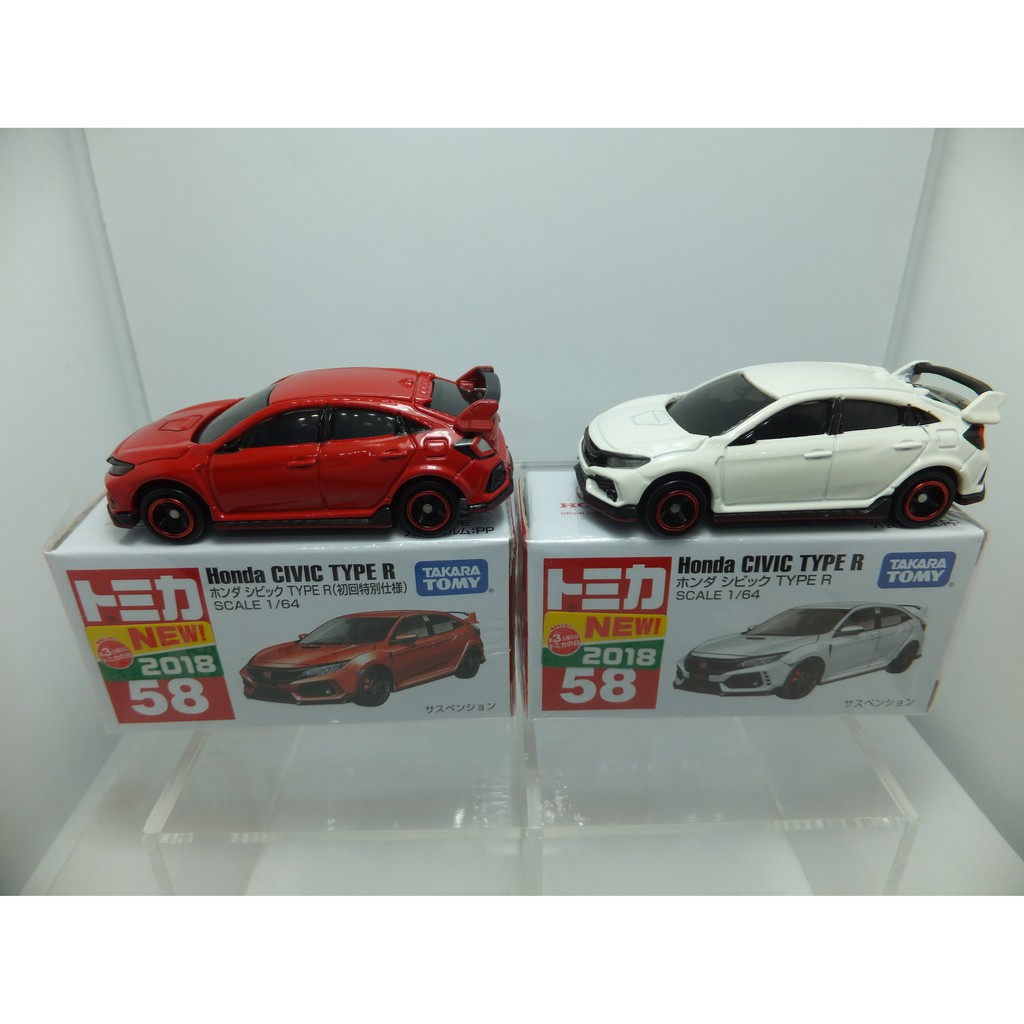 自藏品出清 TOMICA 58 HONDA CIVIC TYPE R 初回+一般 新車貼 多美