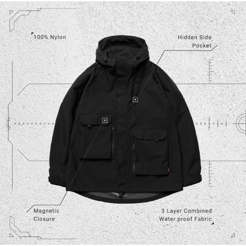 E.4th "Geometry" Mountain Parka - Black