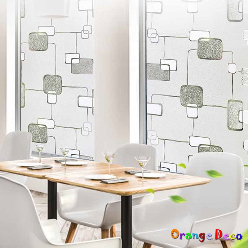 橘果設計 幾何方格靜電玻璃貼90x0cm 防曬抗熱無膠設計磨砂玻璃貼可重覆使用壁紙 蝦皮購物