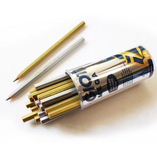【義大利GIOTTO】MEGA 六角胖金銀色鉛筆(24支)附筆筒 彩色鉛筆 文具用品 繪畫用品 畫畫用具 童趣生活館
