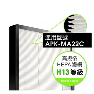 【零件/消耗品】ARKDAN 阿沺 空氣清淨機APK-MA22C 專用HEPA濾網( A-FMA22C(H)