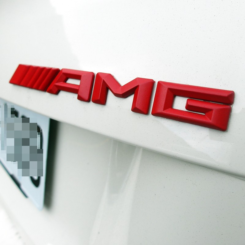 賓士AMG紅字黑字電鍍標客製色系車尾標A250 A45 GLA GLC C300 E240