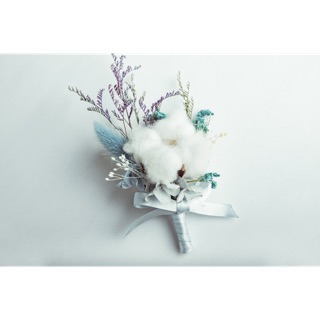 無聊花藝 | 沁涼藍色系胸花 乾燥花 永生花 情人禮物 客製化服務 新娘捧花 新娘小物 新娘髮飾花 胸花 手腕花 鮮花