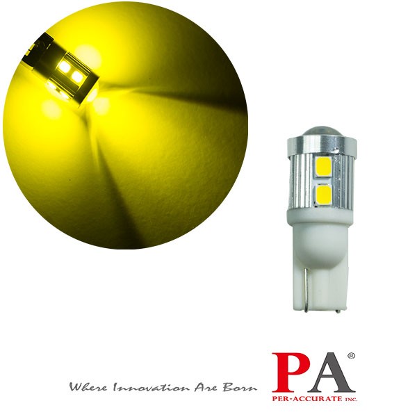 【PA LED】9-32V 特調光色 T10 T15 10晶 2835 SMD LED 魚眼 黃金光 黃光 方向燈 小燈