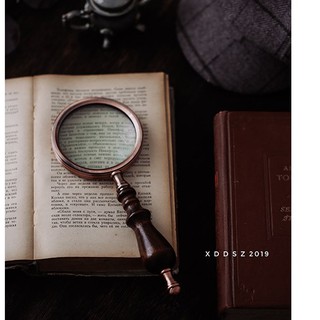 現貨在臺 偵探福爾摩斯貝克街學院風COS配件 放大鏡 英倫復古木柄實木手柄做舊陳列裝飾攝影道具懷舊風格擺件歐式