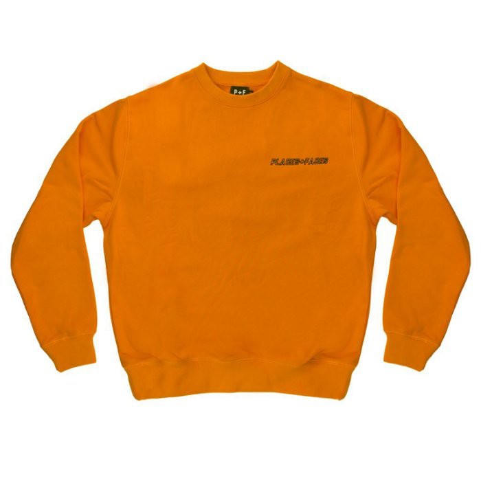 🧡Places+Faces Sweater 橘色電繡logo長袖 大學T 衛衣 百搭經典十字 男女皆可穿 ⏩現貨M