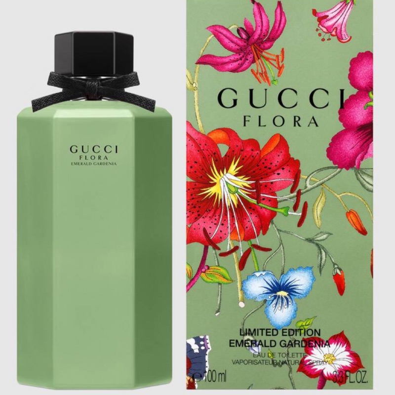 ｛古馳Gucci｝Gucci2019夏季限量Gucci Flora絢麗梔子花淡香水現貨100ml 加贈Gucci 化妝袋