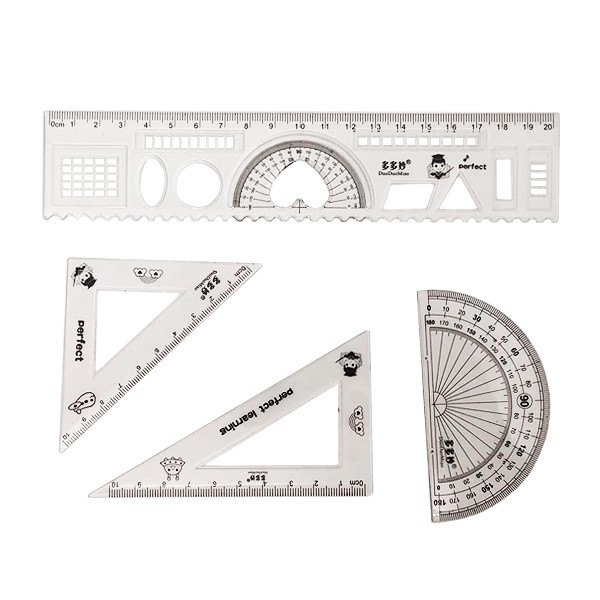 尺規 文具尺 透明套尺組 量角器圓規三角板尺規 建築室內設計製圖美工文具組 學生尺 贈品禮品 B1234