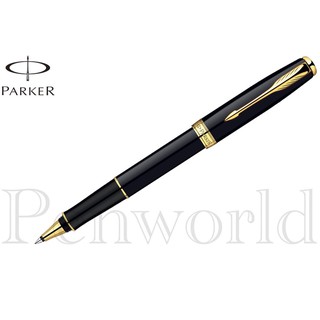 【Penworld】法國製 PARKER派克 商籟麗黑金夾鋼珠筆 P0789070