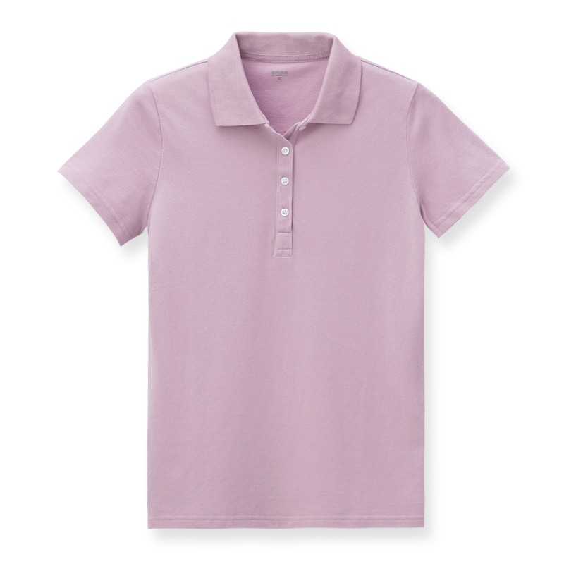 【ERSS】純棉素色短袖POLO衫 - 女 淡紫色 K70031