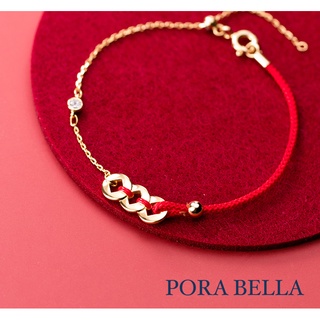《Porabella》925純銀開運紅繩鋯石手鍊 好運轉運紅色手繩 幸運姻緣紅繩 好人緣細紅繩手鍊 Bracelets