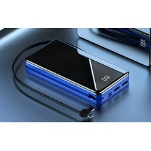 大容量充電寶20000mah 超大容量輕薄小巧自帶線快充移動電源行動電源 蝦皮購物