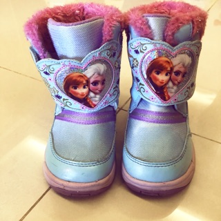 日本童鞋Moonstar 女童 冰雪奇緣雪靴 16公分 附雪爪