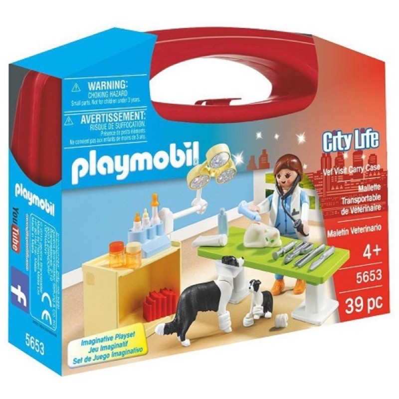 全新 摩比 Playmobil 5653 提盒系列-動物醫院 醫生狗狗貓咪