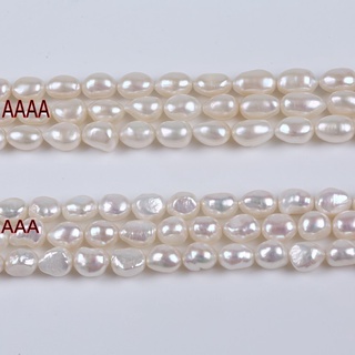 9-10mm 白色真正的淡水巴洛克式珍珠鍊 AAAA AAA 級高品質珠寶製作