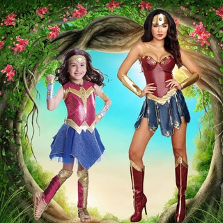 神奇女俠角色扮演服裝 兒童成人表演出衣服 Wonder Woman 神力女超人親子狀 化妝舞會服裝 萬聖節Cos服裝