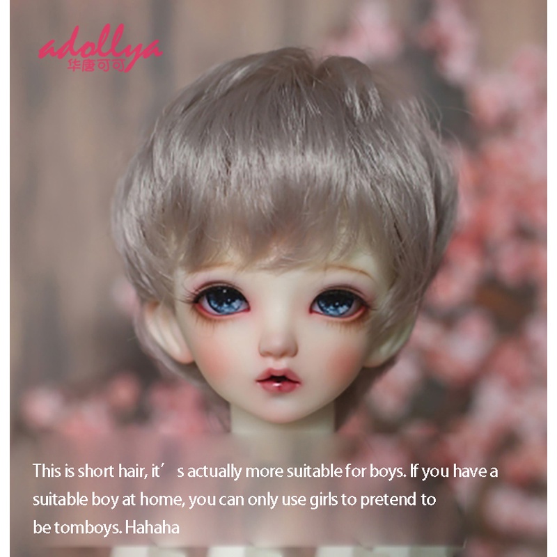 Adollya bjd 娃娃頭髮 1 / 3 1 / 4 1 / 6 假髮娃娃假髮 bjd 髮束娃娃和女孩娃娃短髮的配件