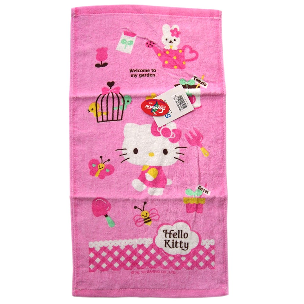 卡漫城 - Hello Kitty 浴巾 花園 粉 ㊣版 台灣製 大毛巾 100%純棉 海灘巾 游泳戲水 泡湯 小涼被