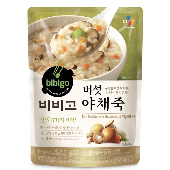 《韓妹子韓國代購》預購 韓版 必品閣系列 （Cj Bibigo）蘑菇蔬菜粥 420g