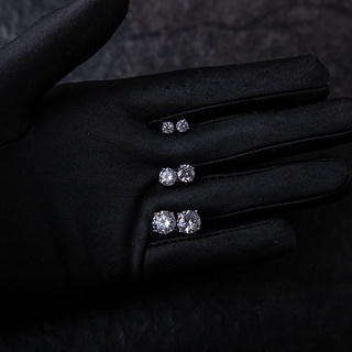 4MM/6MM/8MM 純銀圓鑽耳釘 莫桑石耳環 | 莫桑石 耳釘 嘻哈 嘻哈耳環 純銀耳環 嘻哈耳環 鑽耳環 耳環