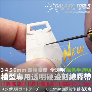 *米老鼠王國* 名創星河模型硬邊膠帶 高達模型軍模改造工具 刻線推刀用透明綠膠帶