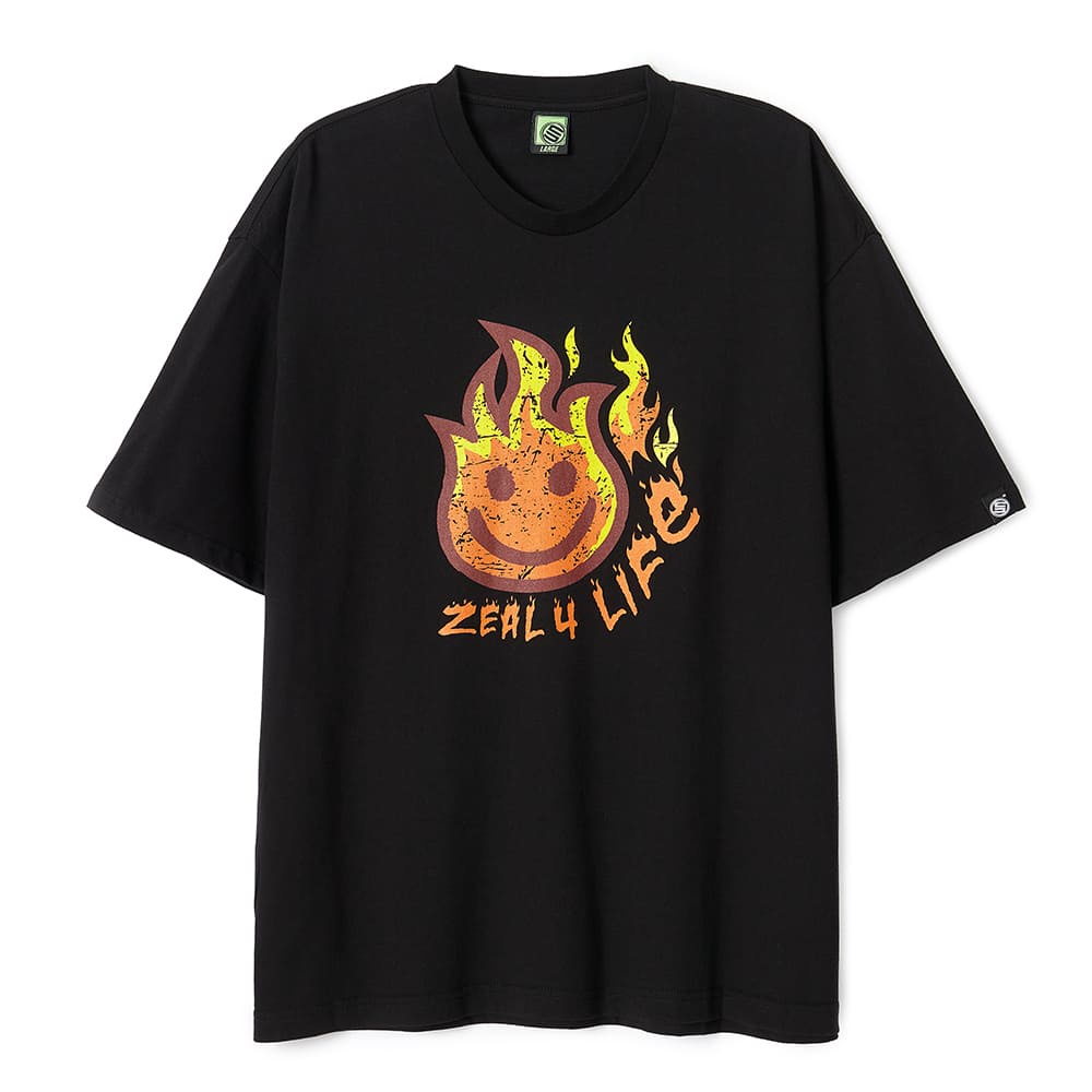 【STAGE】熱情笑臉寬版短T STAGE BURNING PASSION OVERSIZED TEE 黑/白 共兩色