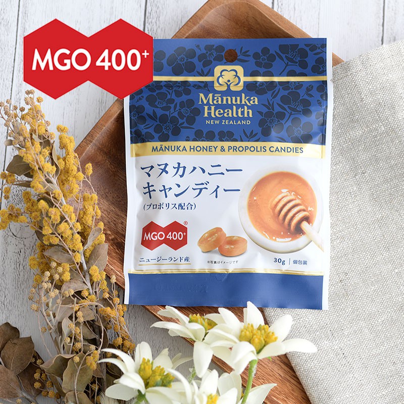 ArielWish日本Manuka Health蜜紐康麥蘆卡蜂蜜天然素材無添加蜂膠MGO 400+護嗓潤喉糖80g-現貨