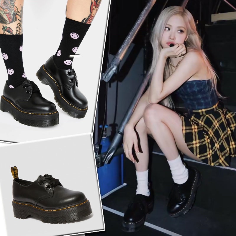 BLACKPINK ROSÉ同款 Martens 兩孔 厚底馬丁 緞帶&amp;鞋帶1461