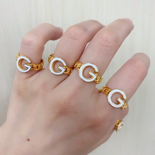 元山珠寶 純金9999 英文字母 黃金戒指 空心硬金6D 國際戒圍 麻花 G戒 固定戒圍